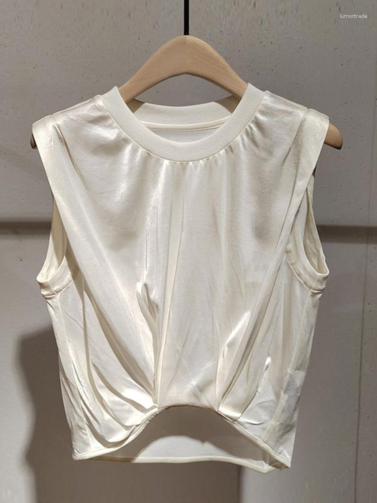 

Women' T Shirts 2023 Summer Waist Slim Short T-Shirt Top Sleeveless Ladies Casual Pullover Tank Simple Tee, Black