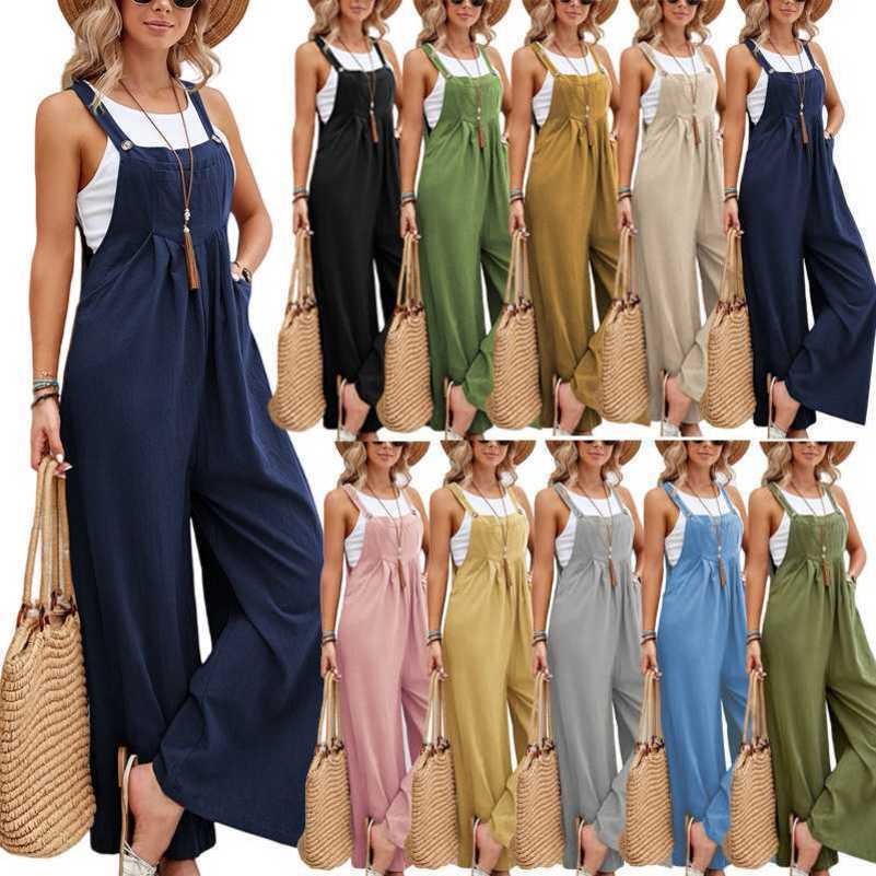 

2023 Hot Selling Women' Wear Solid Color Casual Strap Pants Women, Military green