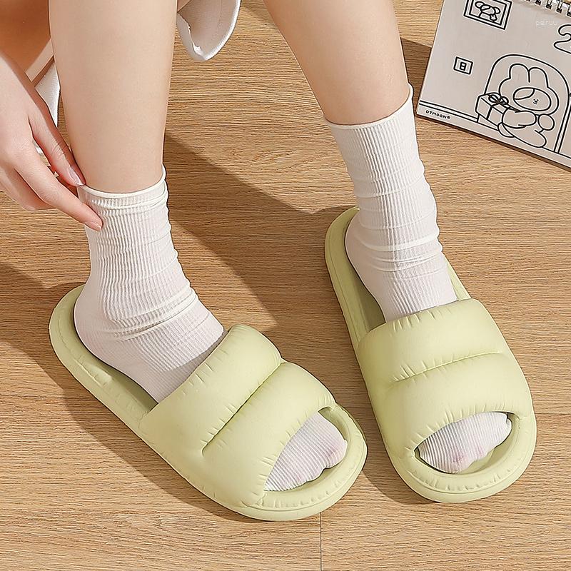 

Slippers Soft Summer Woman EVA Shower Indoor Slide Platform Men Non-slip Beach Sandals Women Bathroom Shoes Couple Shoe, Black-5979