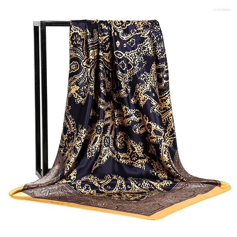 

Scarves Winter Design Muslim Shawls 2023 Print Autumn Square Style Sunscreen Headcloth Luxury 90X90CM Beach Kerchief