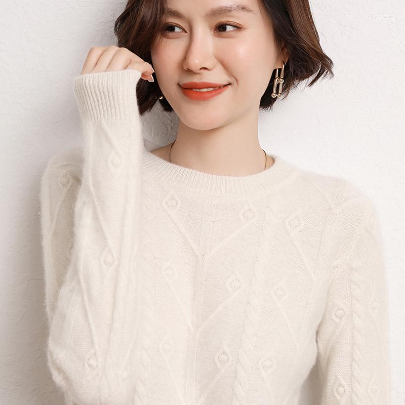 

Women' Sweaters 2023 Autumn Winter Cashmere Knitted Sweater Women' Thicken Pullover Female Long Sleeve O Neck Warm Jumper Tops Outwear, Beige