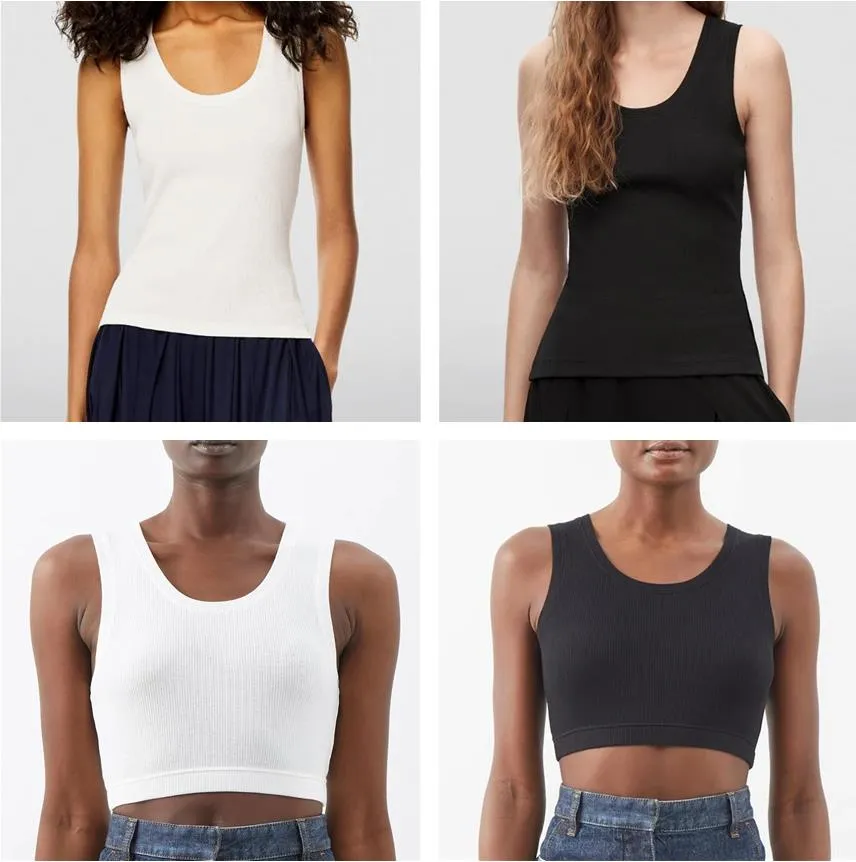 

T Shirts Womens Tanks & Camis Anagram Cotton-blend Tank Top Shorts Designer T Shirts Yoga Suit Knitted Fitness Sports Bra Mini Femme Cropped ;Ladies Tees Tops