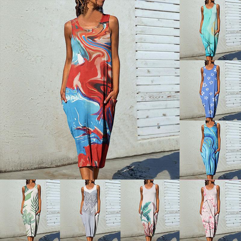 

Casual Dresses 2023 Summer Women's Loose Sleeveless Dress
