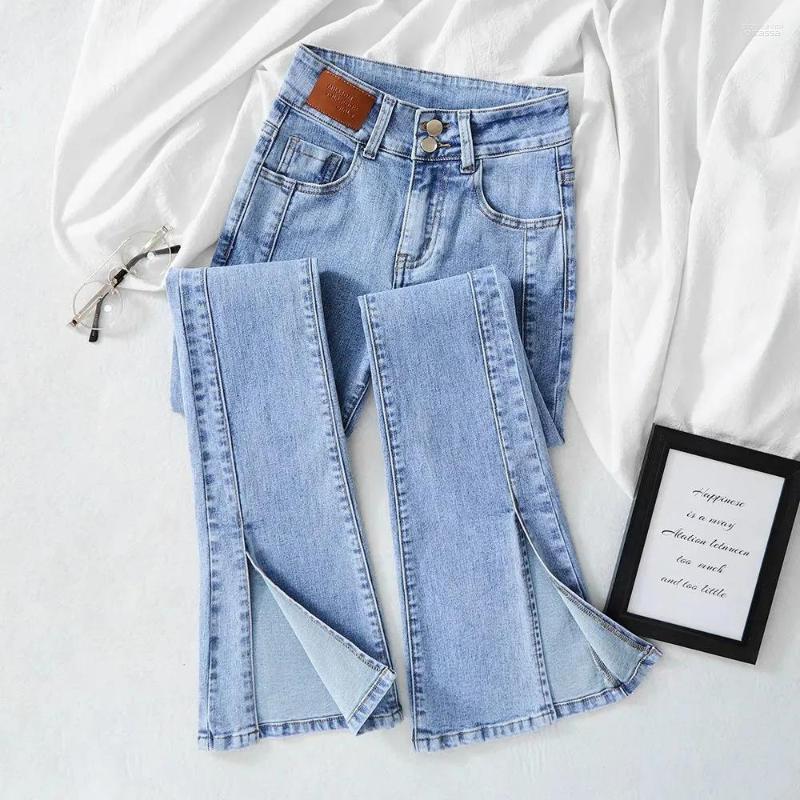 

Women's Jeans Women's High-waist Vintage Micro-speaked Women Spring Summer 2023 Slim Split Trousers All-match Casual Female Denim Pants, Black