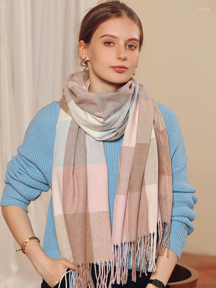 

Scarves Imitation Cashmere Women Scarf Winter Ladies Preppy Style Vintage Plaid Scarve Pashmina Tassel Mujer Foulard Bufanda Wrap Shawl