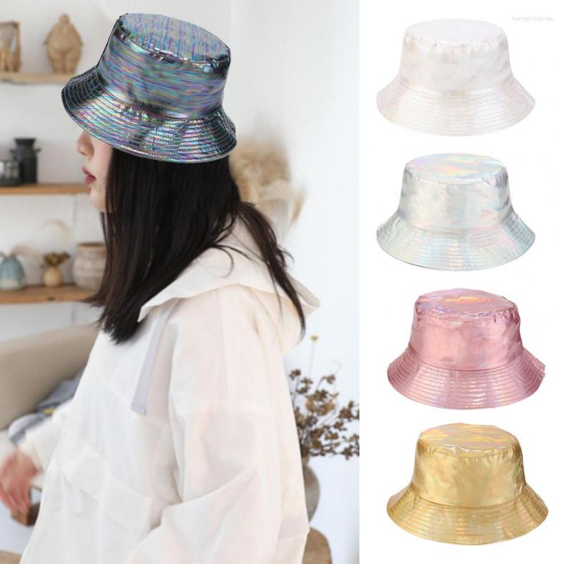 

Berets Unisex Bucket Hat Smooth Flat Top Bright Surface Fisherman, Yellow