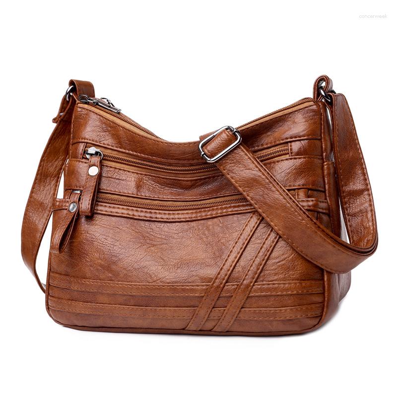 

Evening Bags High Quality Women's Soft Leather Shoulder Shopper Casual Classic Large Crossbody Bag Luxury Designer Handbag And Purse, Purple