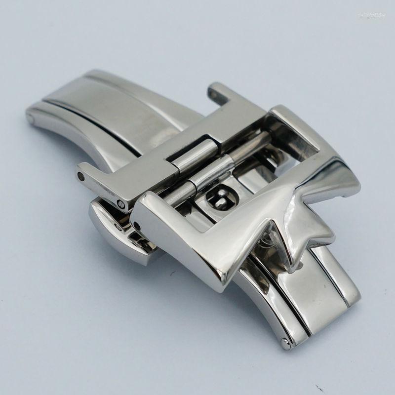 

Watch Bands MAIKES 18 20mm High Quliaty Silver Gold Rose Butterfly Deployment Band Double Push Button Buckle Clasp