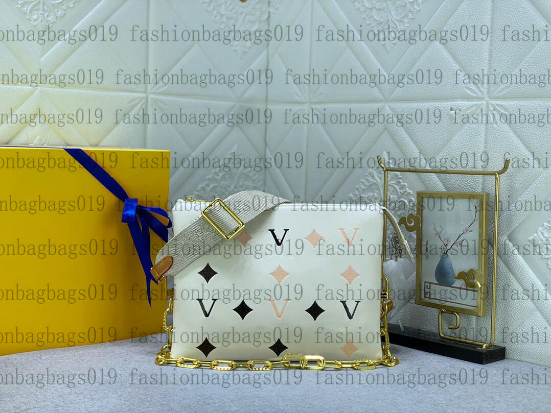 

23SS BY THE POOL COUSSIN PM crossbody Bags M22953 Luxury Women's Designer purses Messenger Square Fluffy handbags Gradient Color Embossed shoulder straps Chain Bag, 23