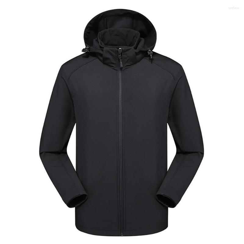 

Hunting Jackets Mens Outdoor Soft Shell Fleece Lined Sports Hooded Jacket Coat Breathable Hiking Camping Travelling Winter Outwear, Black