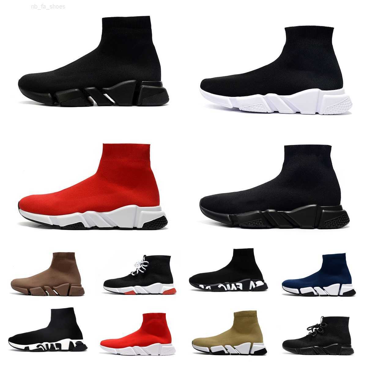 

Designer Sock lace-up Casual Shoes Speed Runner Trainer 1.0 Sneakers Luxury Women Men black Fashion Socks Speeds Sneaker Platform Stretch Knit Lace-up paris trainers, W023