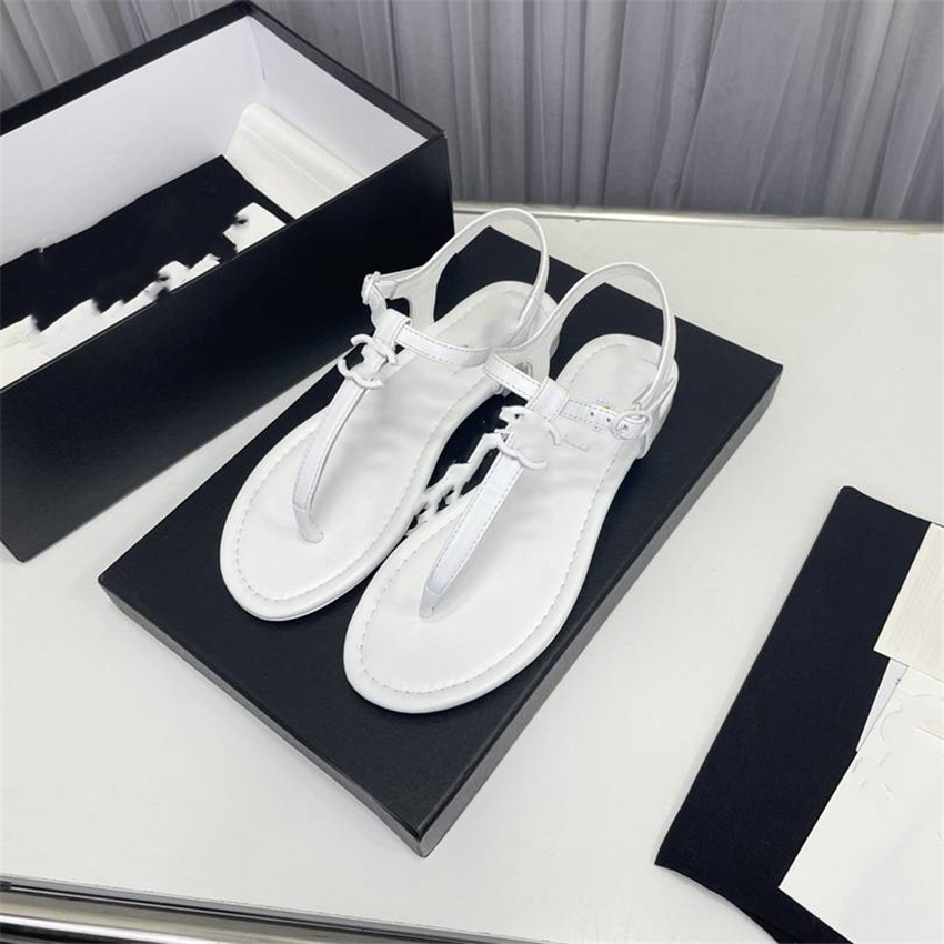 

Fashion Sandals Luxury Design 2023 Channel Women's High Heels Business Work Leather Canvas Casual Student Sandals 07-012