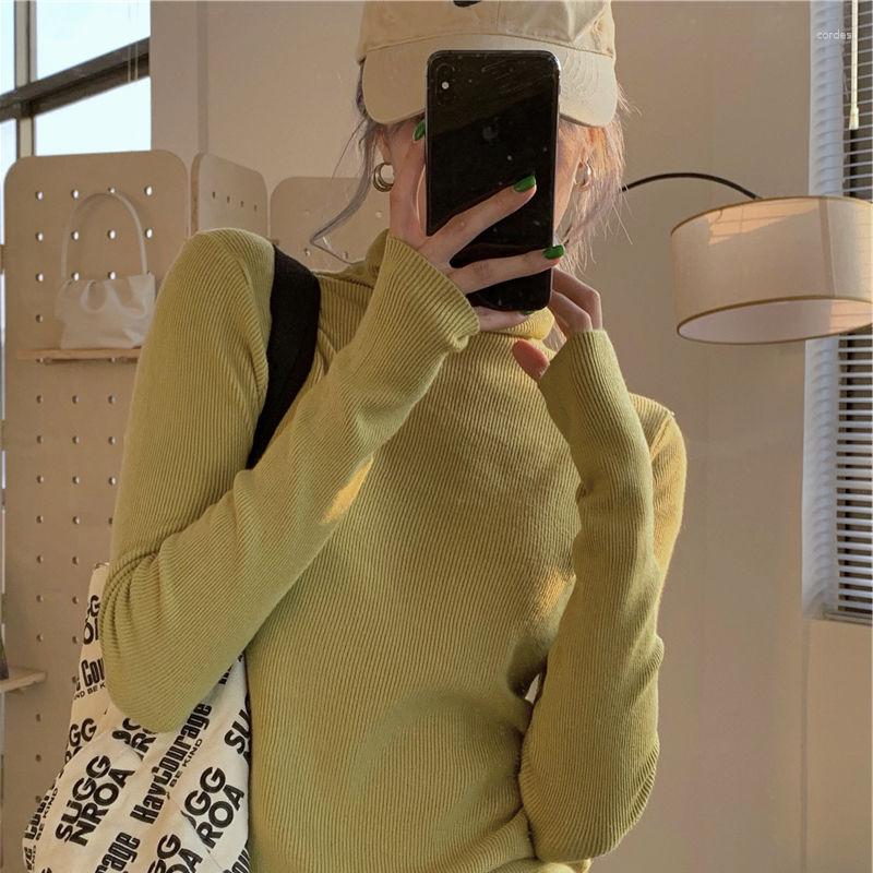 

Women's Sweaters Autumn Slim Simplicity Solid Color Knitting Skinny Turtleneck Long Sleeve Pullovers Women Clothing Refreshing Sweater Tops, Blue