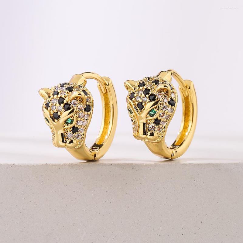 

Dangle Earrings BUY 2023 Fashion Gold Color Stainless Steel Wedding Jewelry Luxury CZ Zircon Leopard For Elegant Women Gift