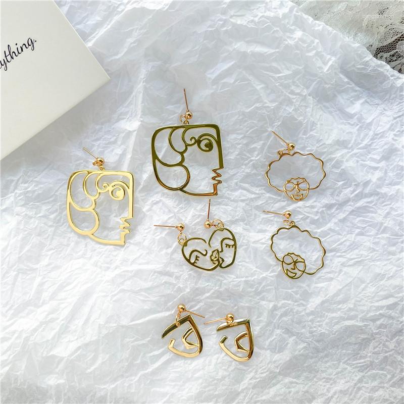

Dangle Earrings 2023 Trend Hollow Human Face For Women Punk Temperament Abstract Pendant Minimalist Female Jewelry