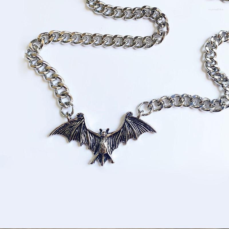 

Pendant Necklaces Alloy Bat Charm For Women Men Punk Accessories Silver Color Chain On The Neck Choker Animal Necklace JewelryPendant