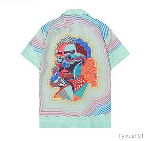 

Summer Mens T-shirts Short Sleeve Casablanc-s Printing Loose Shirts Varsity Shirt Womens Silk Top Tee Asian Size 8 UWMB