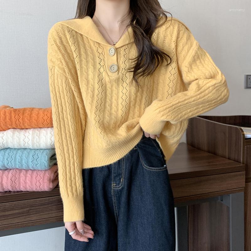 

Women's Sweaters Blue Knitted Sweet Korean Style Fashion Pullovers For Women'S Ladies Autumn Winter 2023 Clothing Sweater Tops Blouse