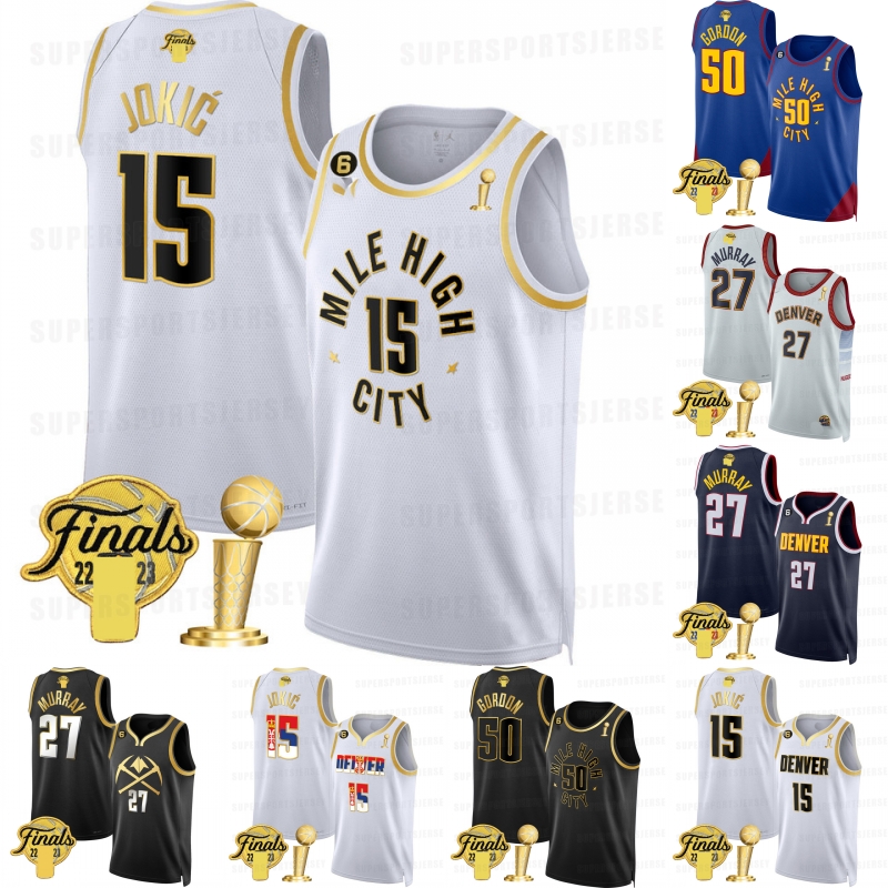 

%100 Stitched Denvers 2023 Champions "Nuggets" Patch Basketball Jerseys Nikola Jokic 27 Jamal Murray Michael Porter Jr. Aaron Gordon Caldwell-Pope Bruce Brown, Gold felx base