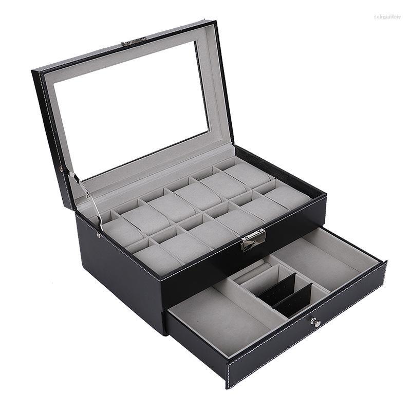 

Watch Boxes High Grade Double-layer PU Leather Jewelry Storage Box