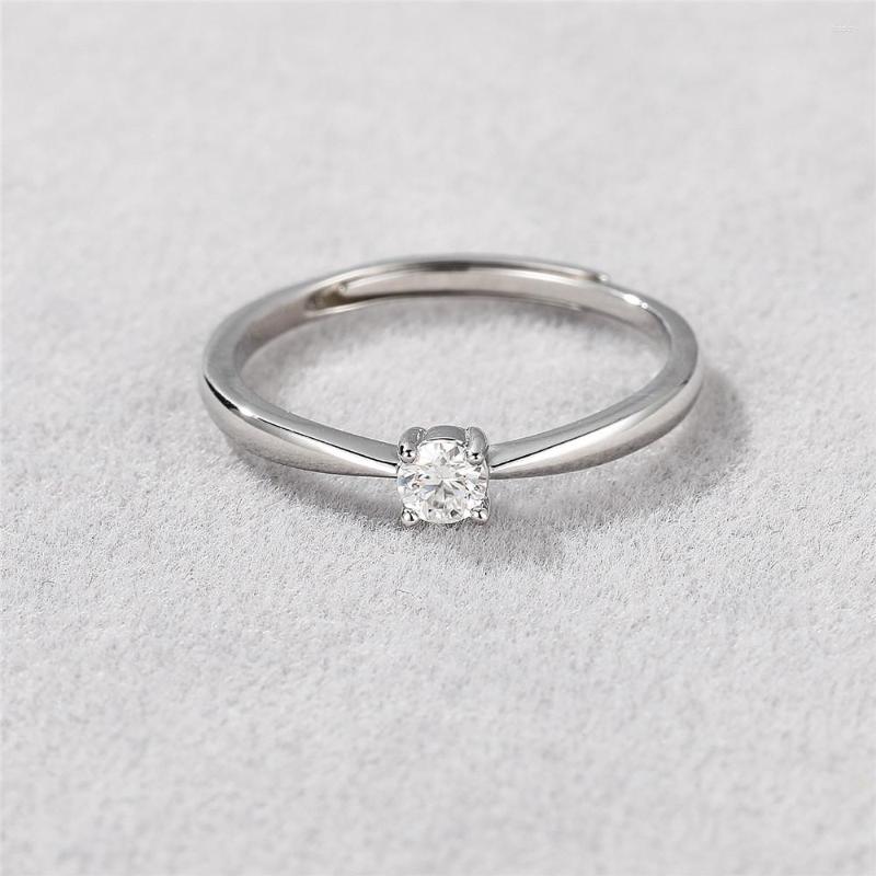 

Cluster Rings BOAKO 0.25 D Color Moissanite Ring 925 Sterling Silver Classic Versatile Jewelry 18k Gold Plated Women's Engagement