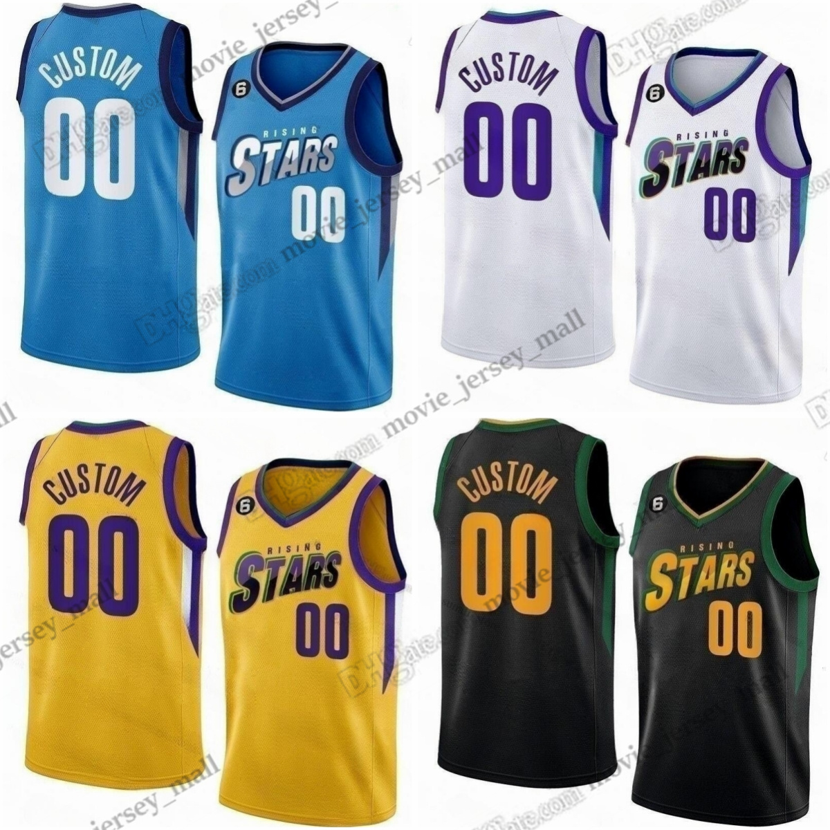 

2023 Rising Stars Basketball Jerseys Sidy Cissoko Victor Wembanyama Scoot Henderson Brandon Miller Mojave King Kenneth Jarace Walker Mac McClung Scotty Pippen Jr., Same as picture