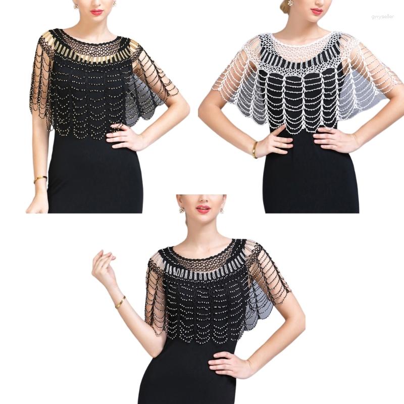 

Scarves Women Beaded Shawl Wrap 1920s Cape For Evening Dresses