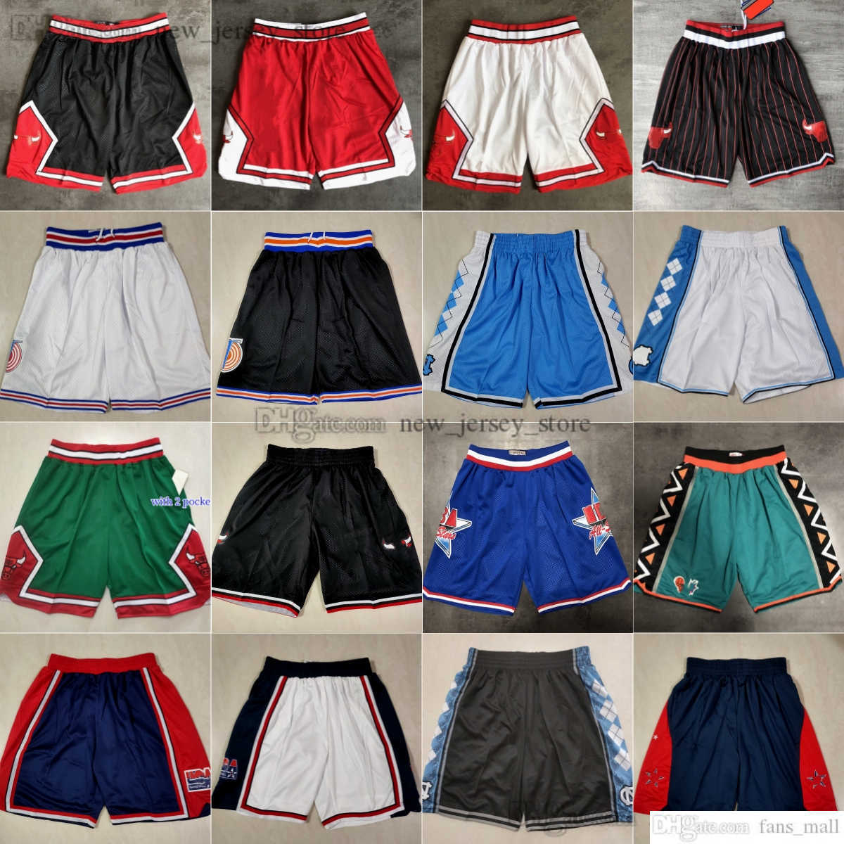 

Classic Retro Mesh Basketball Shorts Movie Breathable Gym Training Beach Pants 1996 All-Star Green Sweatpants Pant Short North Carolina College White Blue Black, Retro college shorts