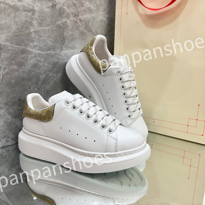 

Top Hot Luxury Designer Sneakers Casual shoe Leather Lace Up Men Fashion Platform White Black mens womens Espadrilles Sports Trainer, 03