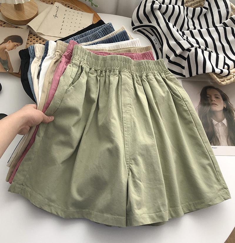 

Women's Shorts Feminino Elastic High Waist Short Pants Women Korean Fashion Casual De Ropa Verano Mujer Summer Almighty Dropship, Khaki