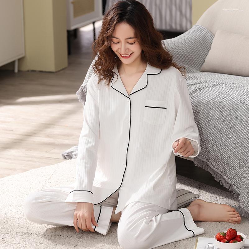 

Women's Sleepwear 2023 Spring Cotton Pajamas Set For Women Pyjamas 2 Pcs Suit High Quality Home Clothes Comfort Pijamas, Pink