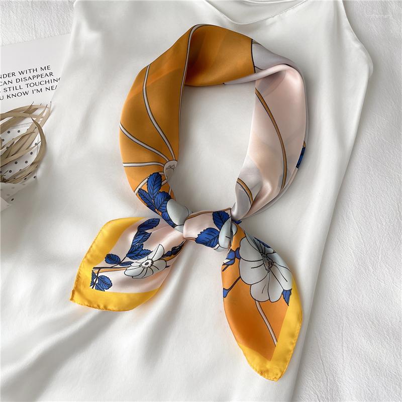 

Scarves Square Shawl Silk Head Wraps Women Scarf Satin Hair Band Fashion Bandana Lady Headband Design Print Neckerchief Female Headscarf