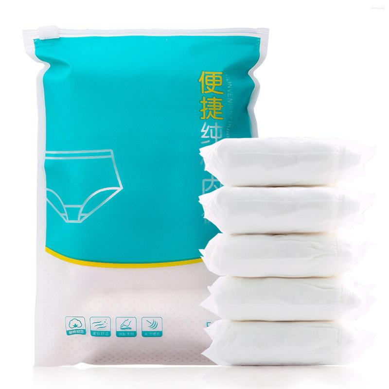 

Women's Panties 5pcs Portable Pure Cotton Elastic Soft Comfortable Breathable Underwear For Travel El Stay, Picture shown