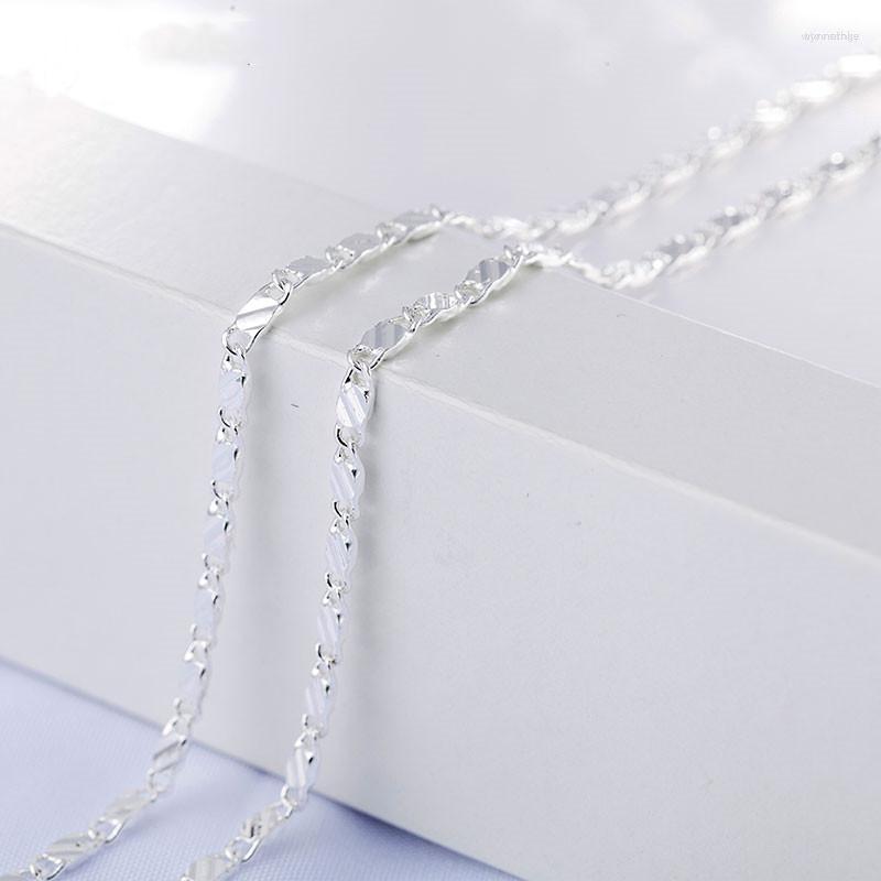 

Chains 925 Sterling Silver 16/18/20/22/24/26/28/30 Inch 2mm Charm Chain Necklace For Women Man Fashion Wedding Party Jewelry