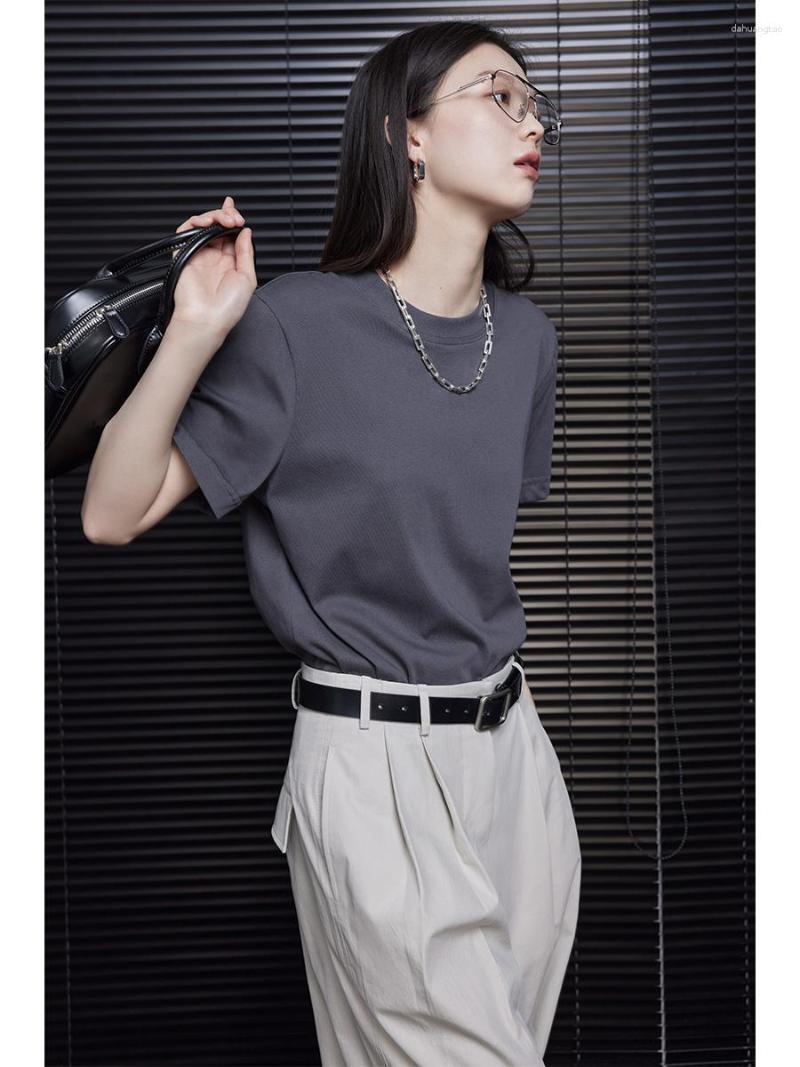 

Women's T Shirts Moment Solid Short Sleeve T-shirt Women's Quality Design Sense Small Fit Summer Premium Slim Round Neck, Black