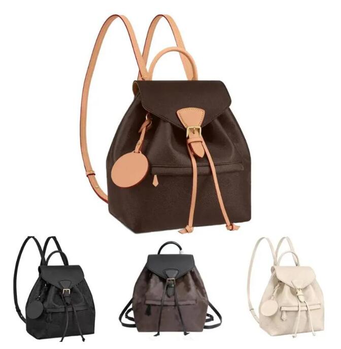 

Designer Bag backpack MONTSOURIS PM elegant women genuine cowhide leather emobss canvas buckle backpack satchel purse shoulder bag