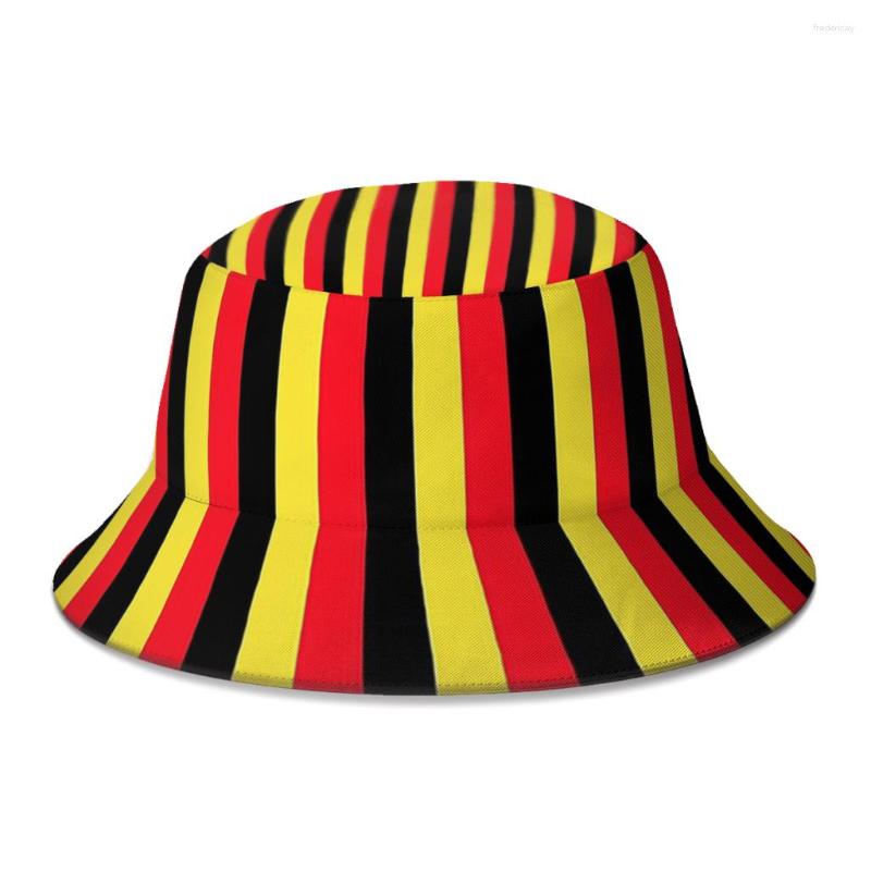 

Berets Belgium National Flag Bucket Hat For Women Men Students Foldable Bob Fisherman Hats Panama Cap Autumn, White