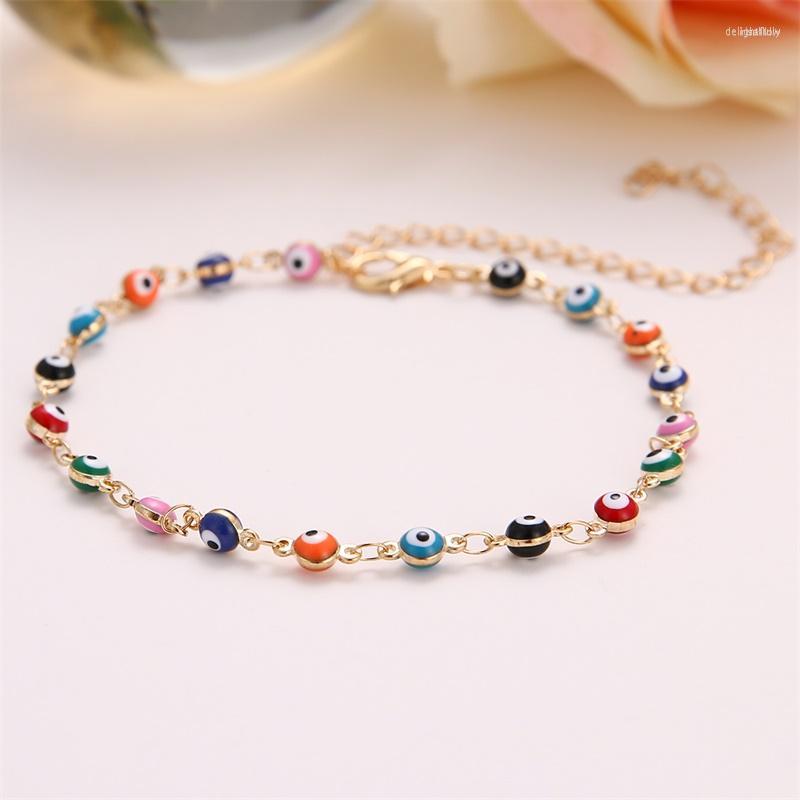 

Anklets Vienkim Bohemian Colorful Turkish Eye For Women Gold Color Beads Summer Ocean Beach Ankle Bracelet Foot Leg Jewelry 2023