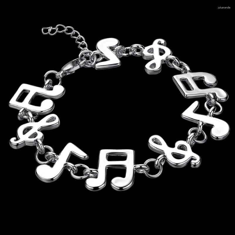 

Link Bracelets AH001 Wholesale Engagement Silver Color For Women S925 Sterling Fashion Jewelry Party Gifts Music