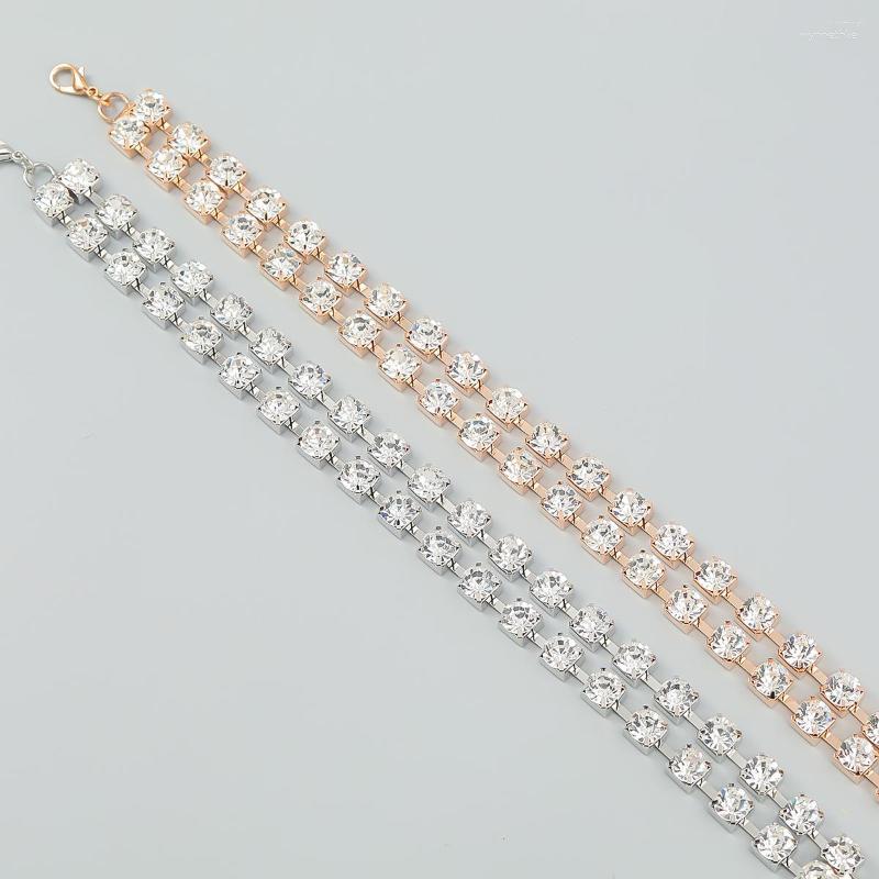 

Chains JIJIAWENHUA Shiny Rhinestone Multilayer Chain Claw Necklaces For Women Dinner Wedding Accessories Fashion Jewelry