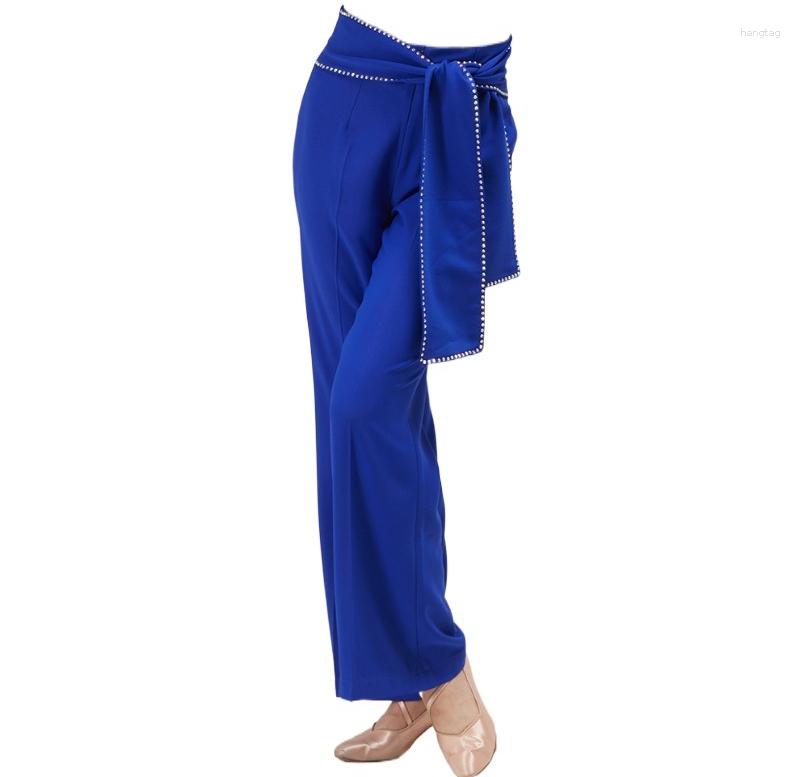 

Stage Wear Latin Dance Pants For Women Female Straight High Waist Long Trousers Ballroom Cha Samba Rumba Dancewear FLHY0310, 002