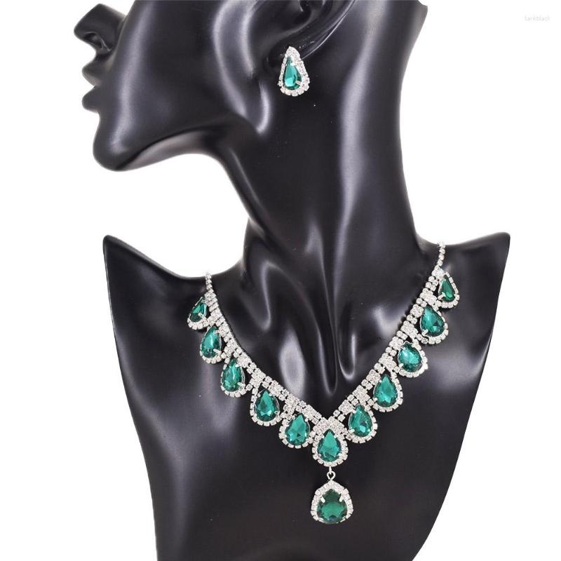 

Necklace Earrings Set CuiEr Chromatic Party Celebration Graduation Wedding Evening Jewelry Choker & Earring For Girls Bridal Decorations, Picture shown