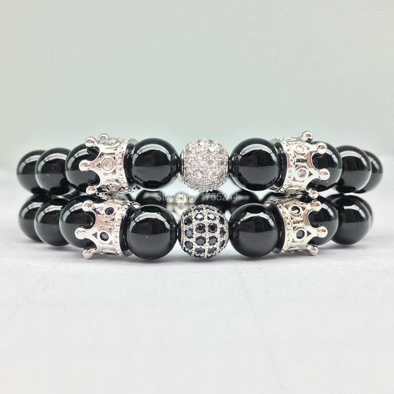 

Strand CZ0038 On Sale 2023 Queen Crown Bracelet Natural Black Onyx High Quality Energy Wedding Gift Jewelry