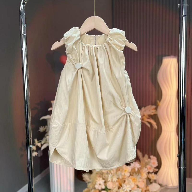 

Girl Dresses Girls Dress 2023 Kids Clothes For Casual Sleeveless Fashion Ruffle Princess Korean Version Elegant All-match