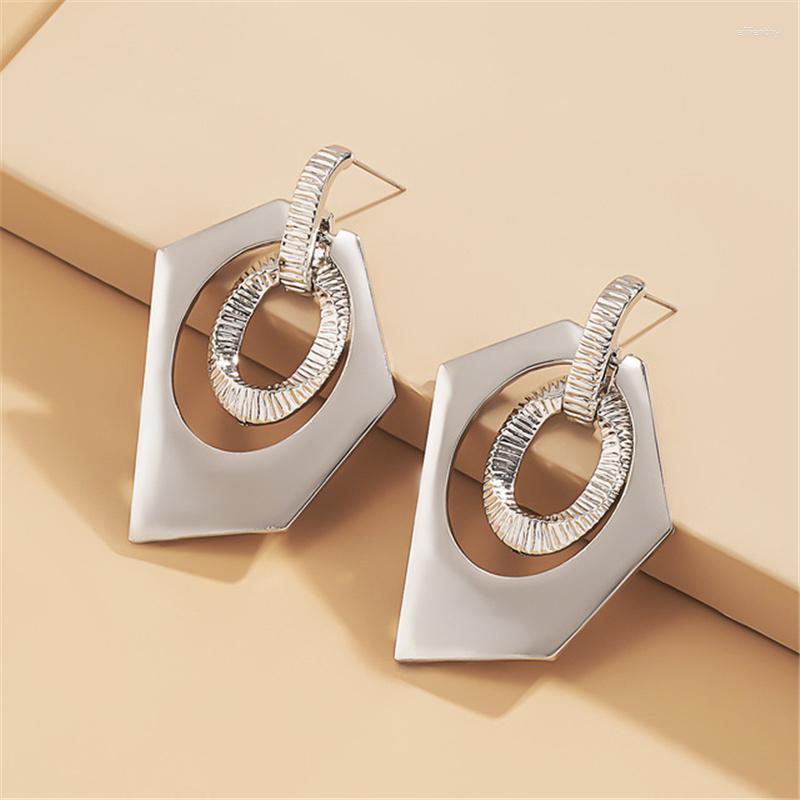 

Dangle Earrings The First Letters Of 2023 Trend Retro Irregular Hollow Ring Unusual Pendant Fashion Women's Jewelry Alloy Geometry
