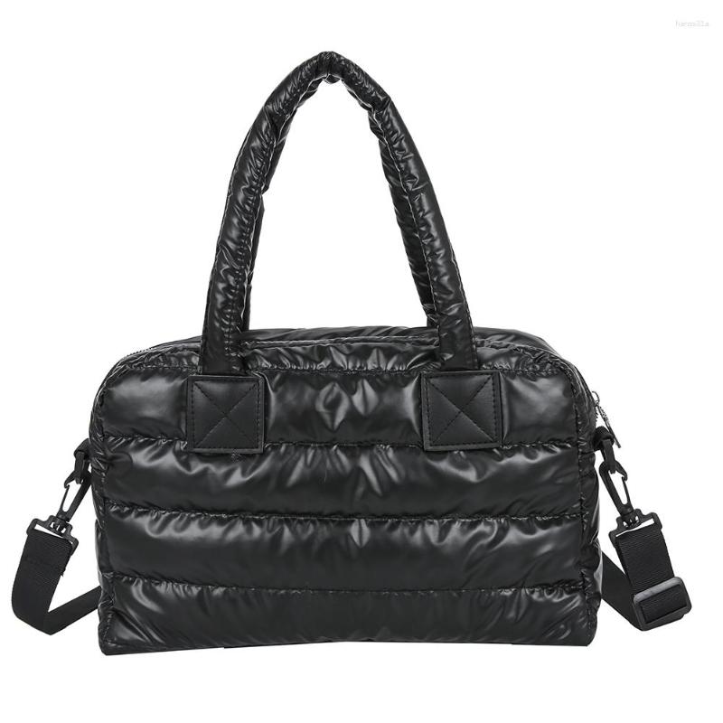 

Evening Bags Winter Nylon Padded Quilted Handbag Warm Tote Bag Large Capacity, Green