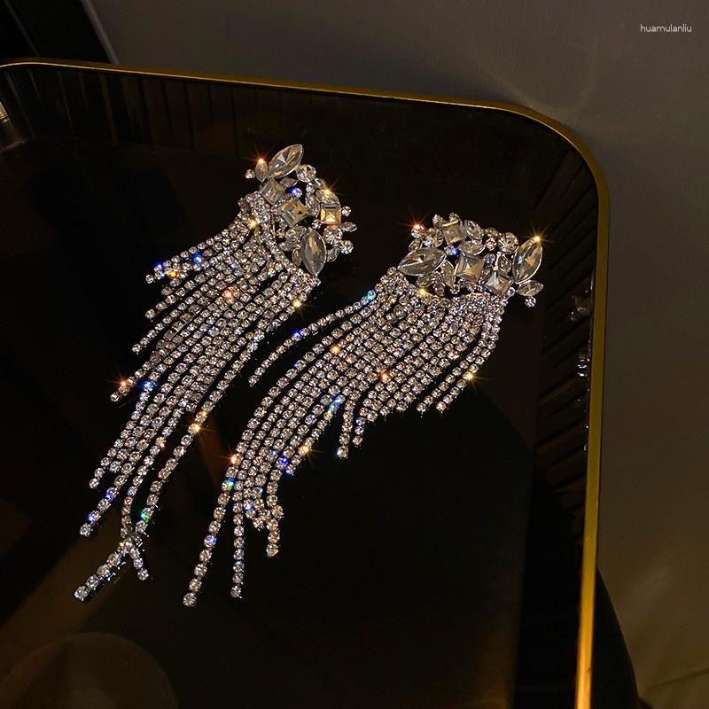 

Dangle Earrings 2023 High-end Luxury Rhinestone Long Tassel Dangling Fashion Exaggerated Female Wedding Banquet Jewelry Accessories
