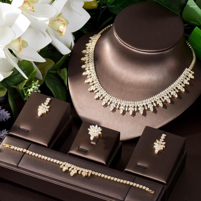 

Necklace Earrings Set Fashion Unique Water Drop Crystal And Sets For Women Fancy CZ Bridal Party Wedding Dress Jewelry N-297, Picture shown