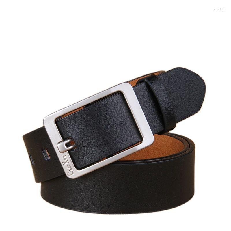 

Belts Men's Pin Buckle PU Leather Belt 2023 Korean Style Wide Business Casual Youth Trendy Jeans Pants Waistband, Black