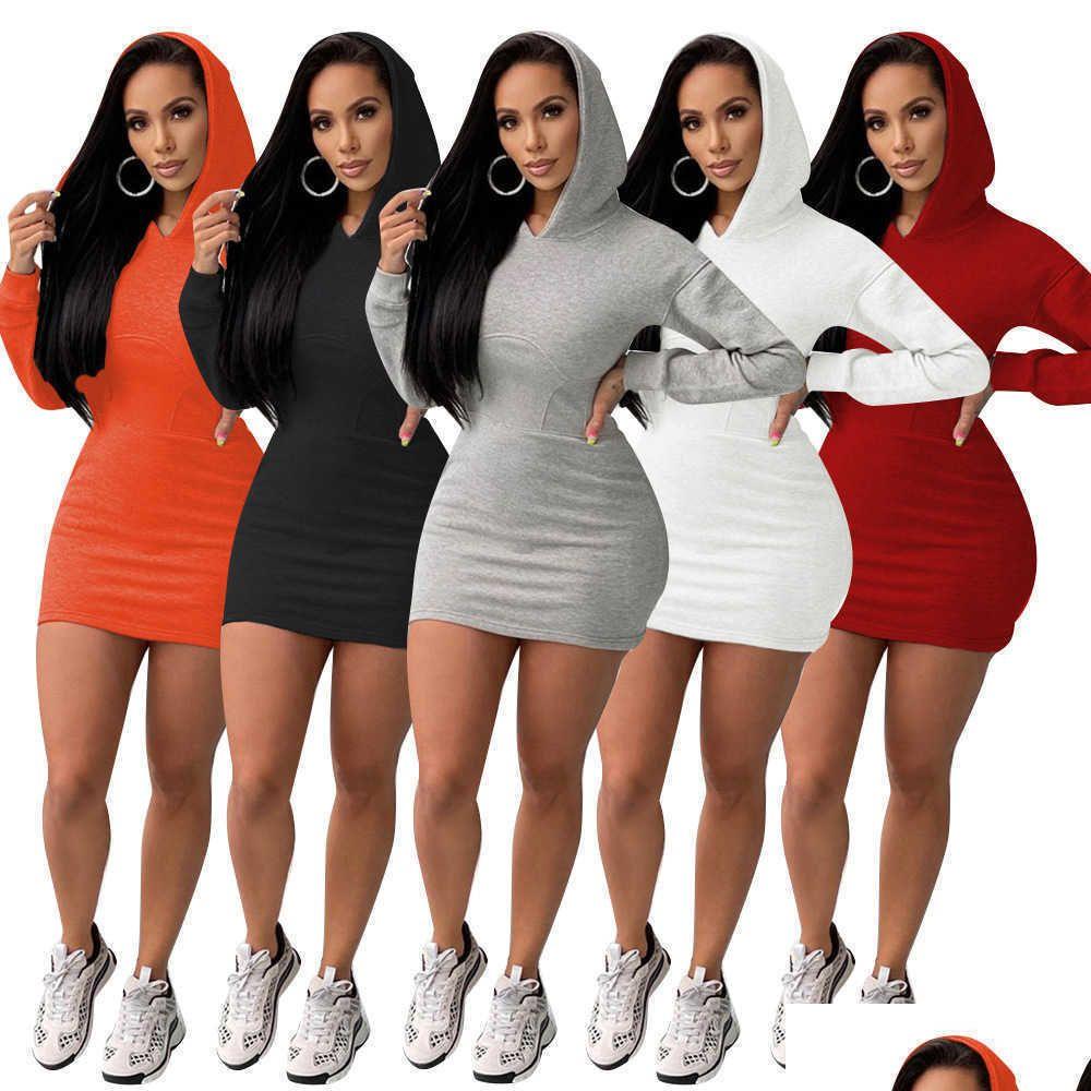 

Basic Casual Dresses Designers Women Clothes Dress 2021 Fashion Solid Color Sweater Fabric Sexy Clothing Ladies Drop Delivery Appa Dhgmy, Black